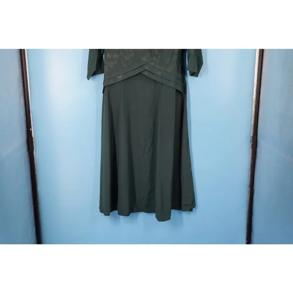 Vintage Piccalino Green Flowy Dress Size 8P